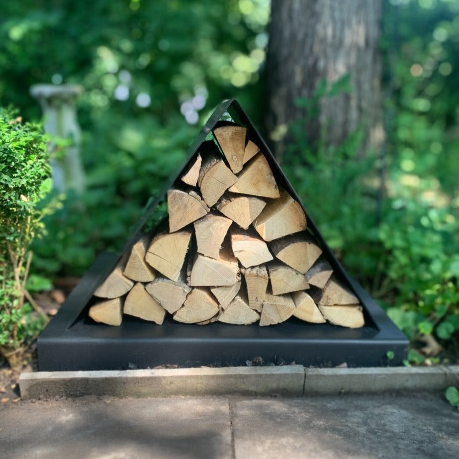 
                  
                    A-Frame wood holder in black steel from Big Wide Outside. Holds the perfect amount of firewood for your outdoor fire pit.
                  
                